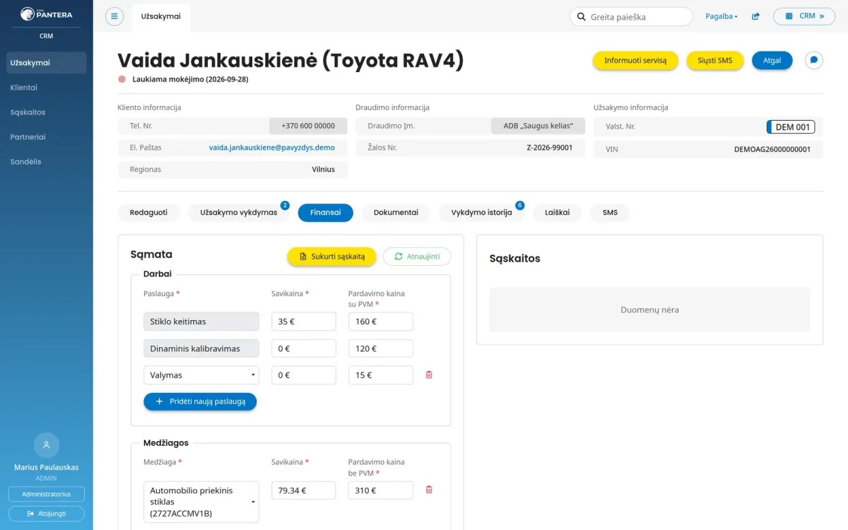 Estimate and invoice