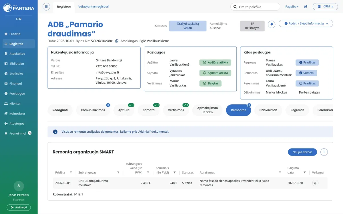 Remontas ir papildomi darbai